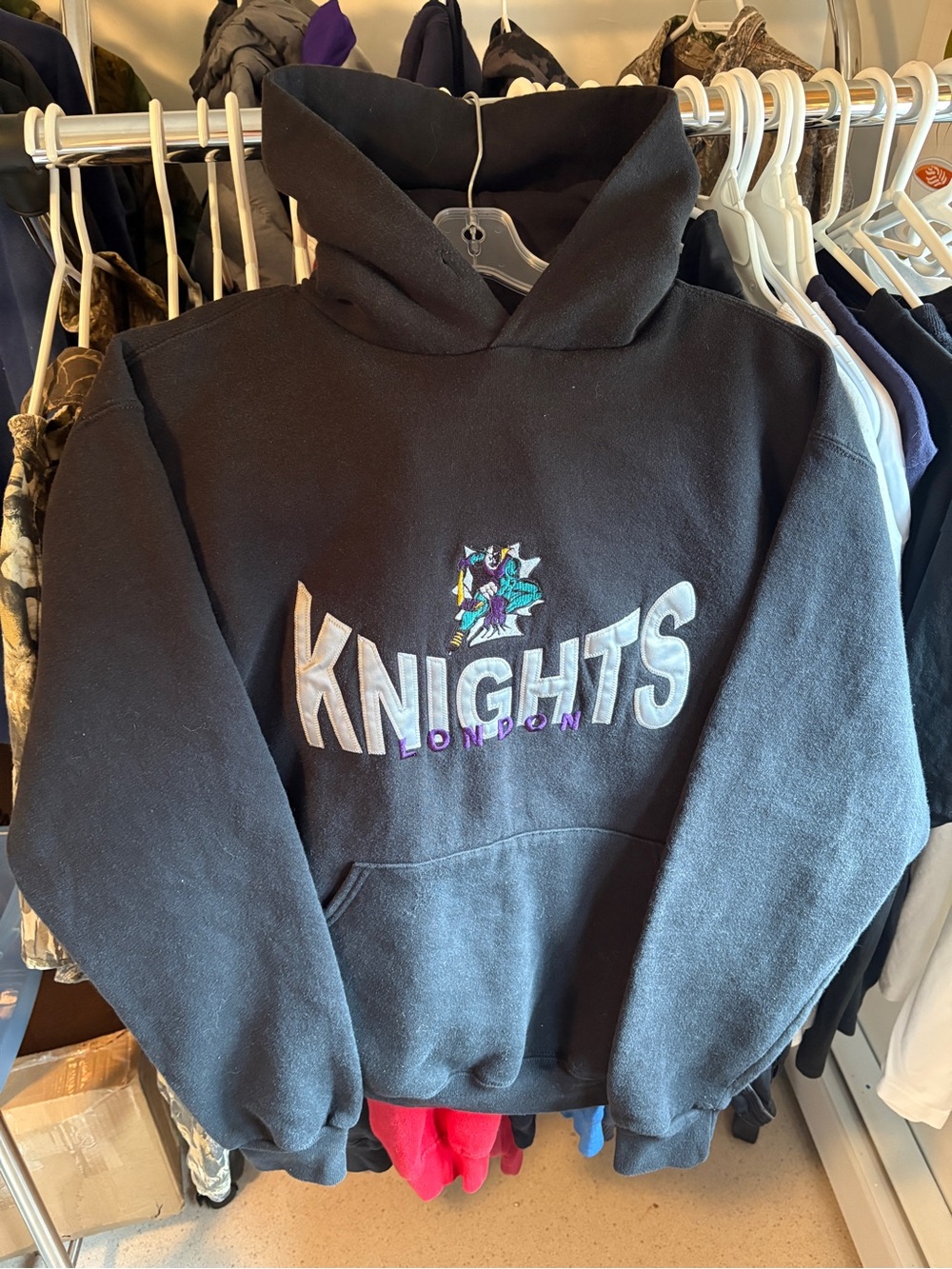 Vintage Russell Athletic Black Hoodie London knights hockey